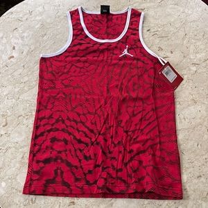 Air Jordan NWT boys tank top Size L Red and Black electric